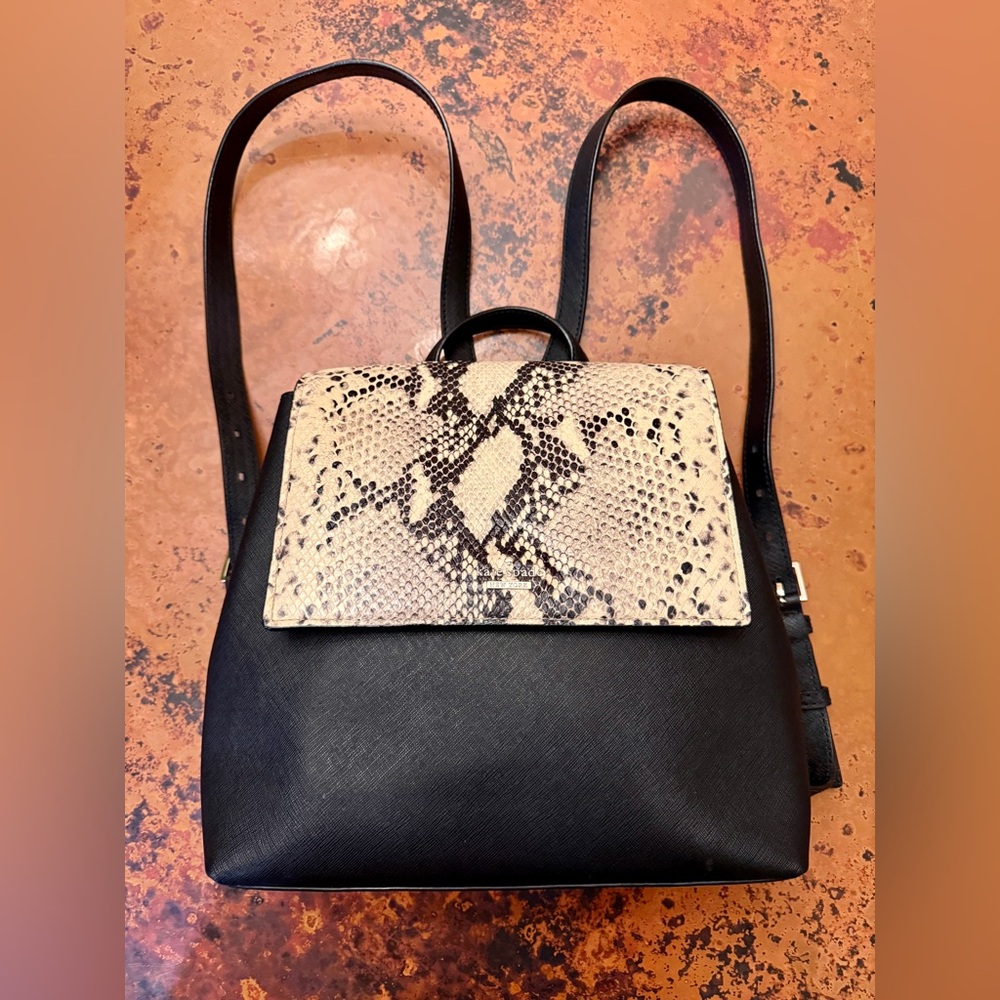 Cameron Street Neema Small Snakeskin-Embossed Leather Backpack